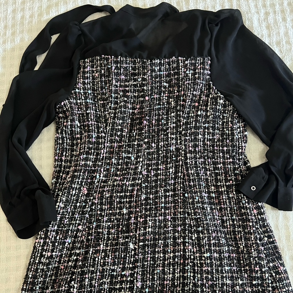 Shien Black & Pink Tweeted Dress ✨🛍️ - Picture 4 of 4